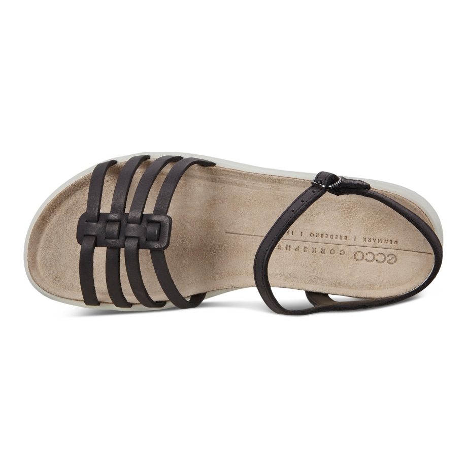 Ecco Norway Corksphere Strappy Sandaler Dame Svart