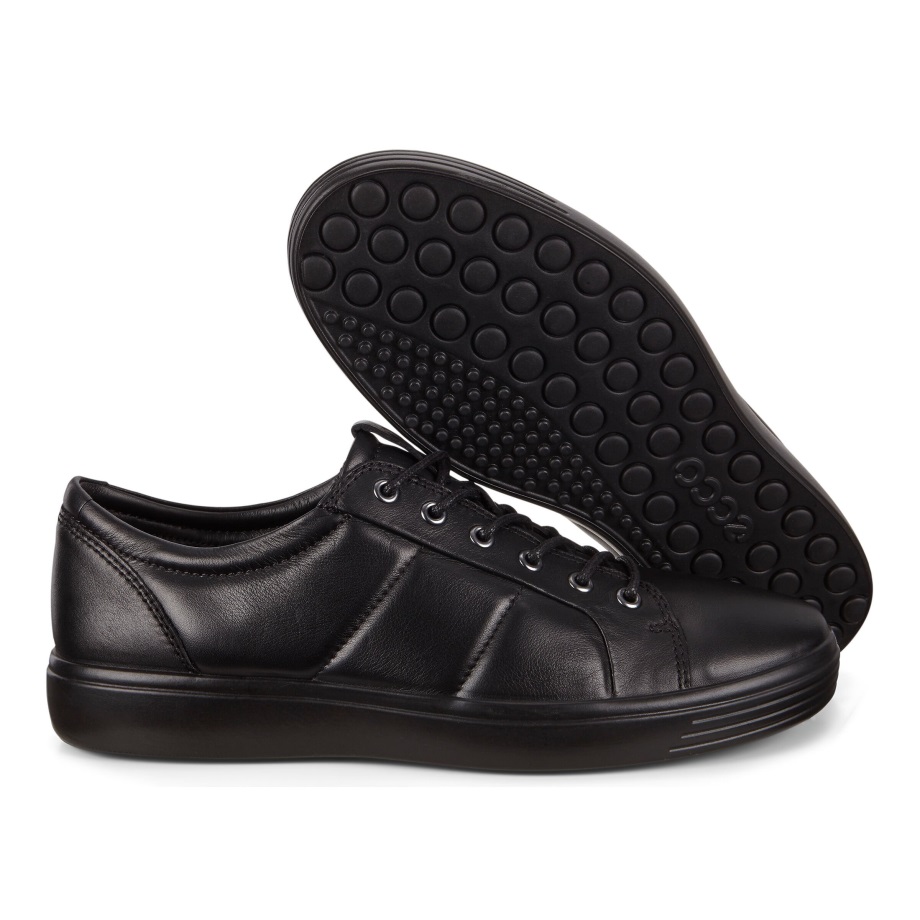 Ecco Norway Soft 7 Polstret Skinnsneaker Herre Sort