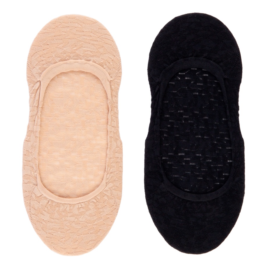 Ecco Norway Footies (2 Par Pakke) Dame Naken-svart