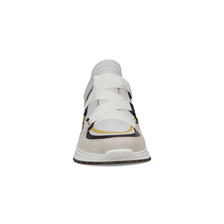 Ecco Norge St.1 Strap Sneaker Dame Skygge Hvit-svart-hvit-eggeskall Blå