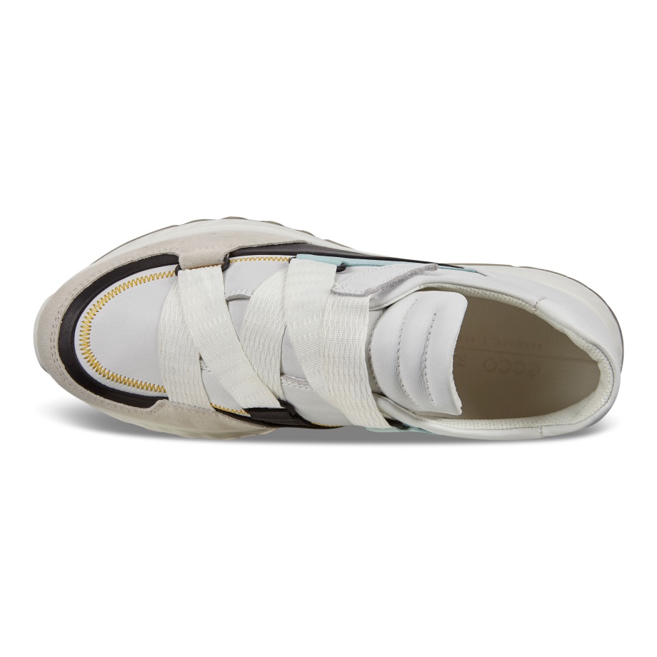 Ecco Norge St.1 Strap Sneaker Dame Skygge Hvit-svart-hvit-eggeskall Blå
