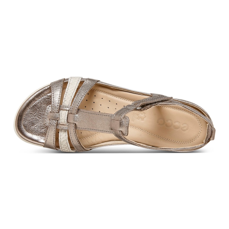 Ecco Norge Flash T-rem Sandal Dame Varm Grå Metallic-moon Rock