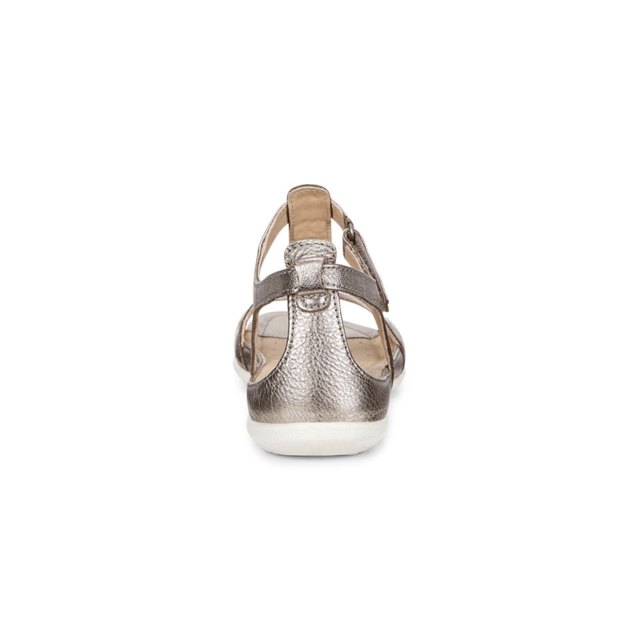Ecco Norge Flash T-rem Sandal Dame Varm Grå Metallic-moon Rock
