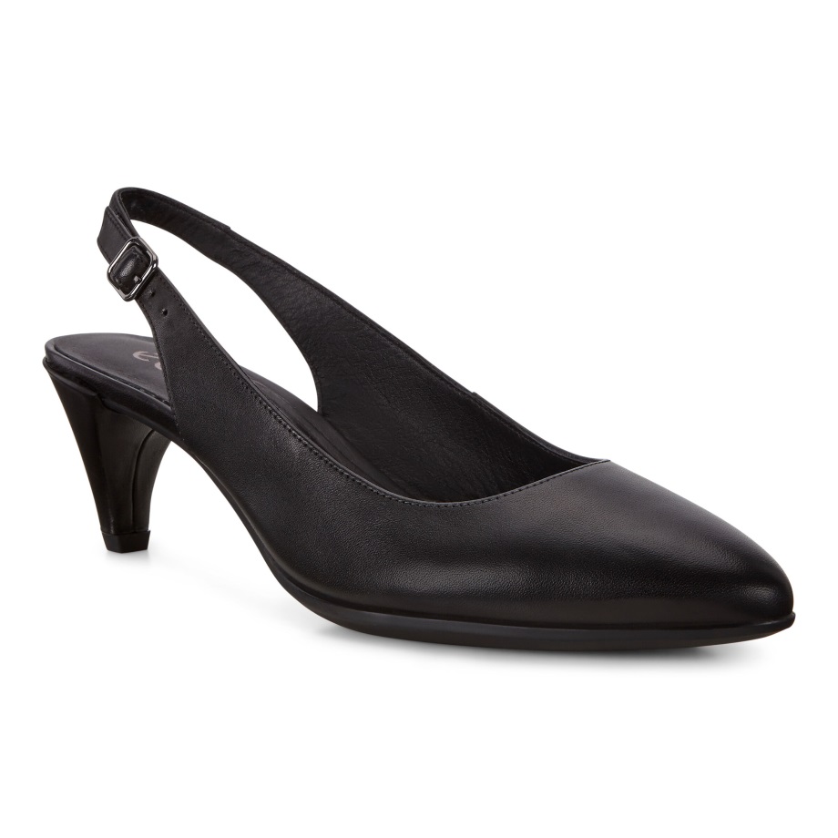 Ecco Norge Shape 45 Spisse Elegant Slingback Pumpe Dame Svart