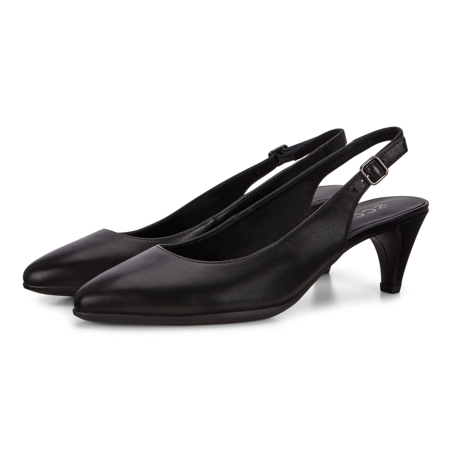 Ecco Norge Shape 45 Spisse Elegant Slingback Pumpe Dame Svart
