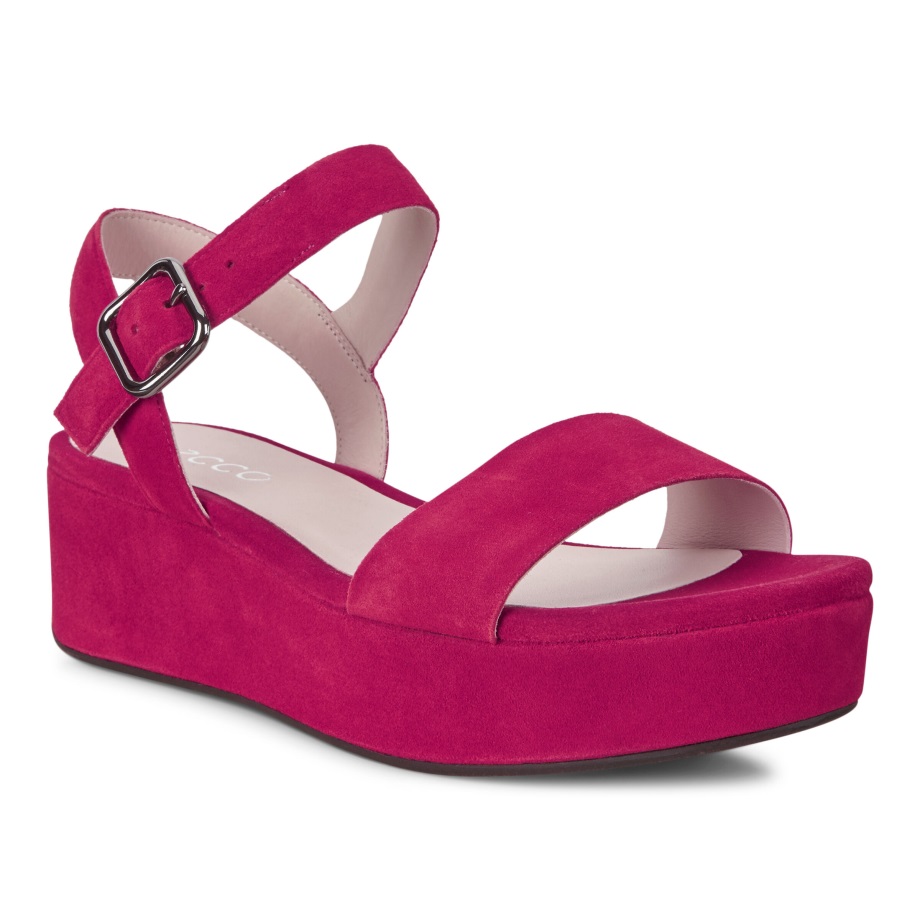 Ecco Norway Elevate Platå Flat Sandal Dame Sangria