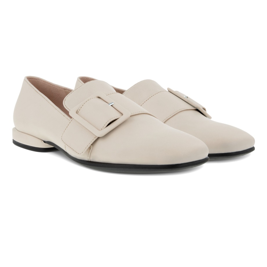 Ecco Norge Anine Firkantet Høyfront Loafer Kvinners Kalkstein
