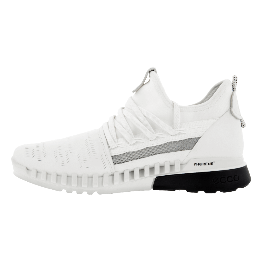 Ecco Norway Zipflex Lav Skinn/tekstil Sneaker Hvit