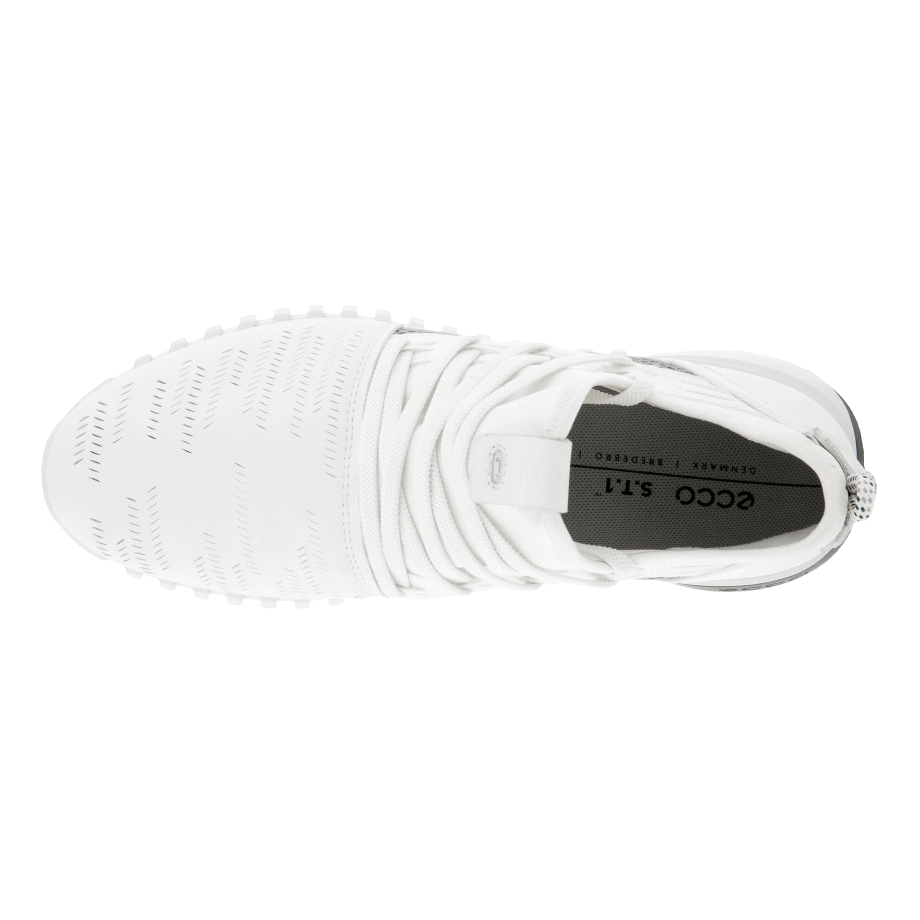 Ecco Norway Zipflex Lav Skinn/tekstil Sneaker Hvit