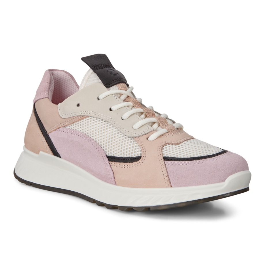 Ecco Norway St.1 Sneaker Dame Blomst Rose-svart-hvit-rose Dust