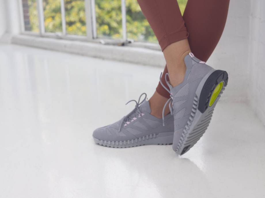 Ecco Norge Zipflex Lav Tekstil Sneaker Dame Sølv Grå-sølv Grå