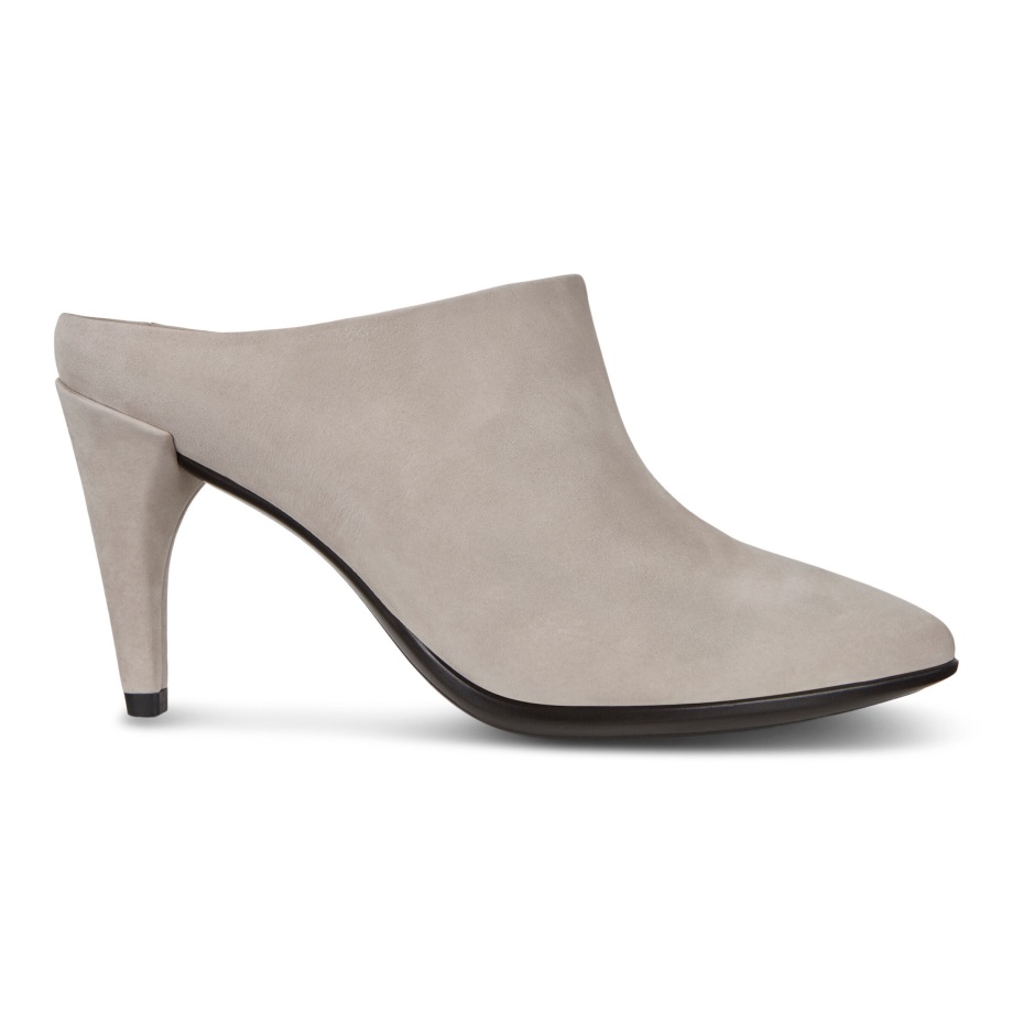 Ecco Norge Form 75 Spisse Hæle Muldyr Grå Rose For Kvinner