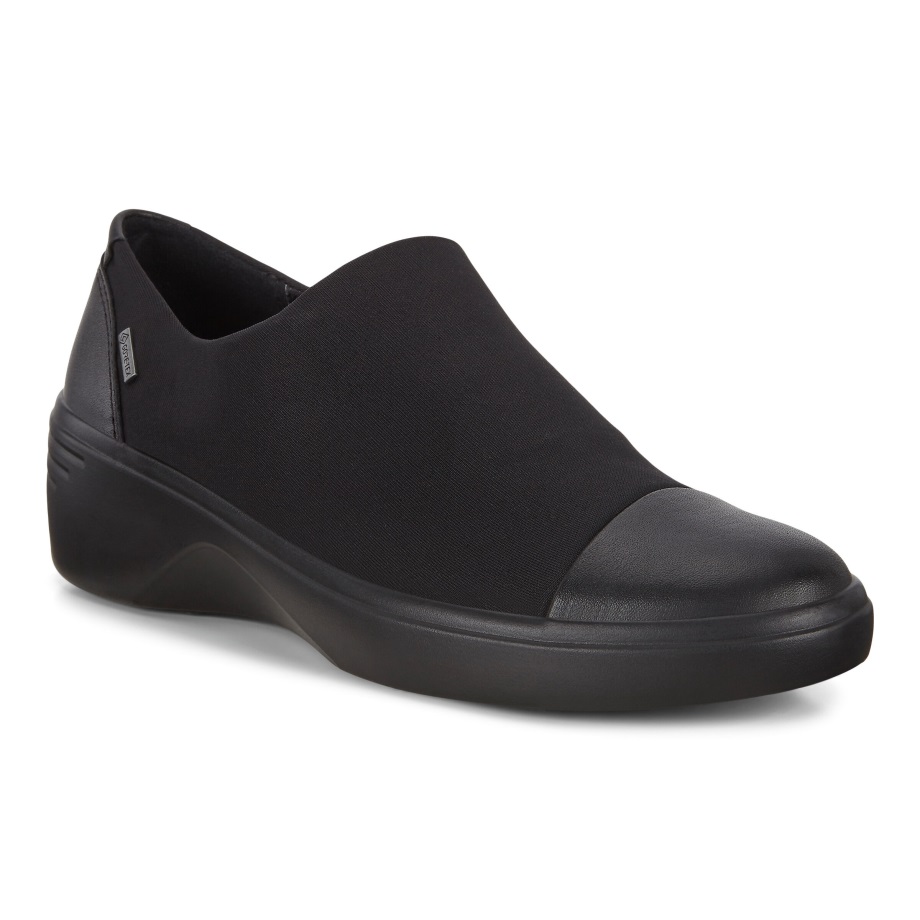 Ecco Norge Soft 7 Wedge Slip-on Sko Gtx Kvinner Svart-svart