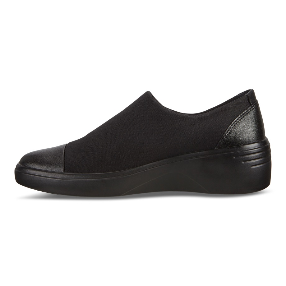 Ecco Norge Soft 7 Wedge Slip-on Sko Gtx Kvinner Svart-svart