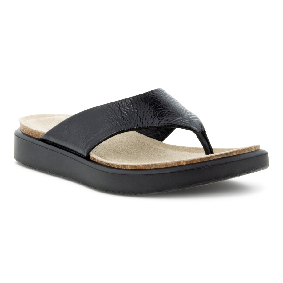 Ecco Norway Corksphere Sandal Thong Dame Svart