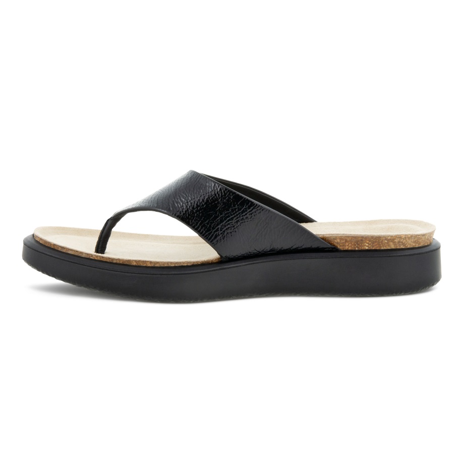 Ecco Norway Corksphere Sandal Thong Dame Svart