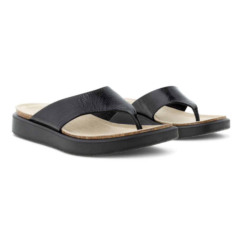 Ecco Norway Corksphere Sandal Thong Dame Svart