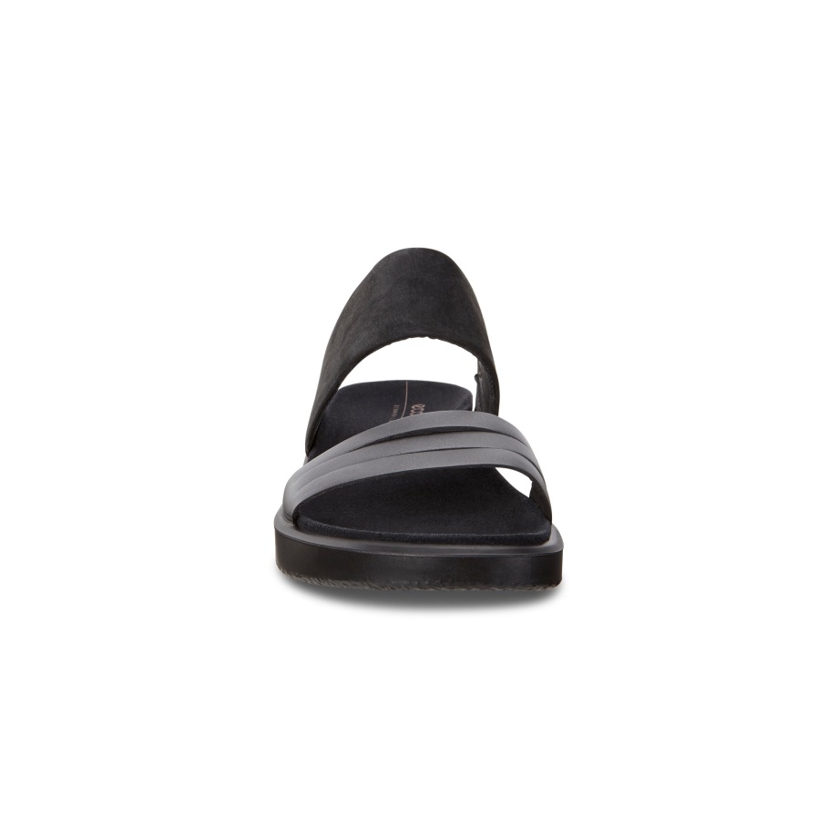 Ecco Norge Flowt Slide Sandal Dame Svart Mørk Skygge Metallic-svart