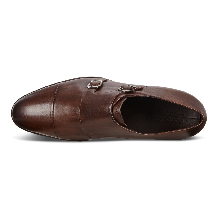 Ecco Norge Vitrus Mondial Dobbel Munk Stropp Sko Herre Kakao Brun