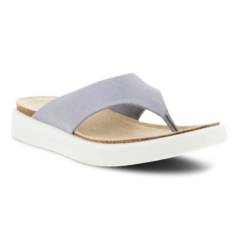 Ecco Norway Corksphere Sandal Thong Dame Sølvgrå