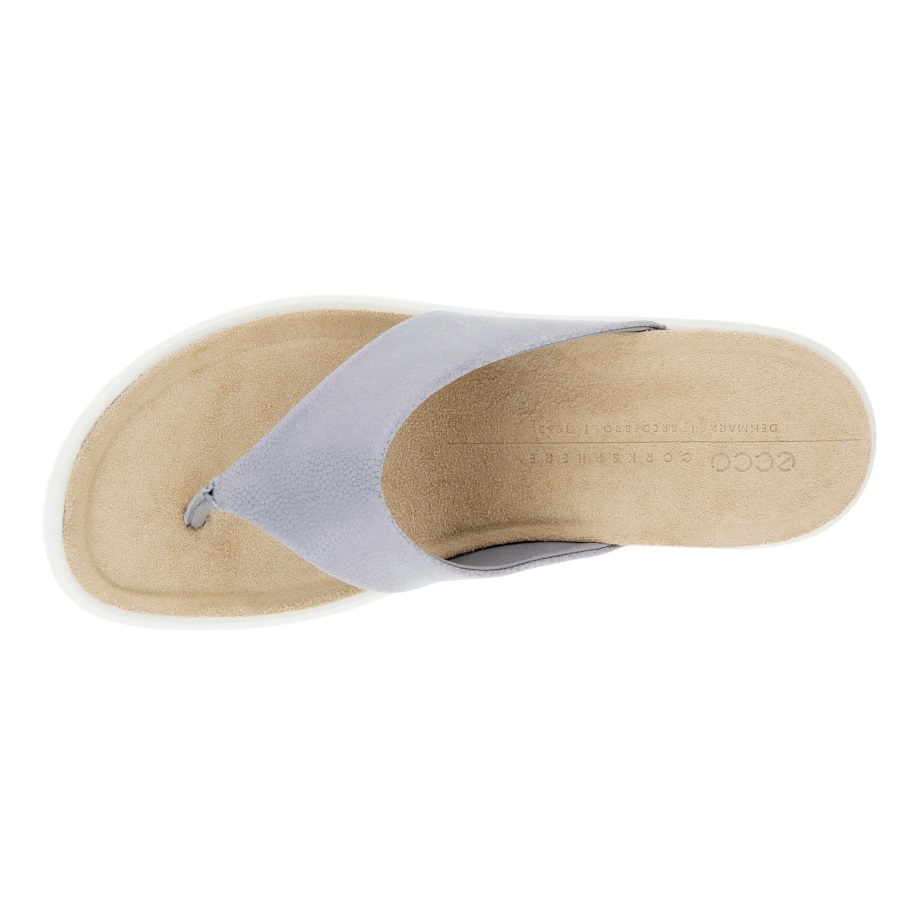 Ecco Norway Corksphere Sandal Thong Dame Sølvgrå