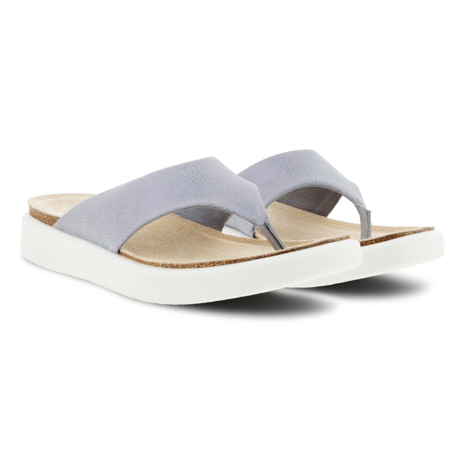 Ecco Norway Corksphere Sandal Thong Dame Sølvgrå