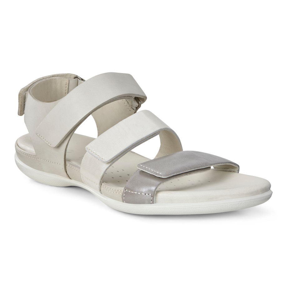 Ecco Norge Flash Flat Sandal Kvinners Villdue-hvit Skygge-hvit