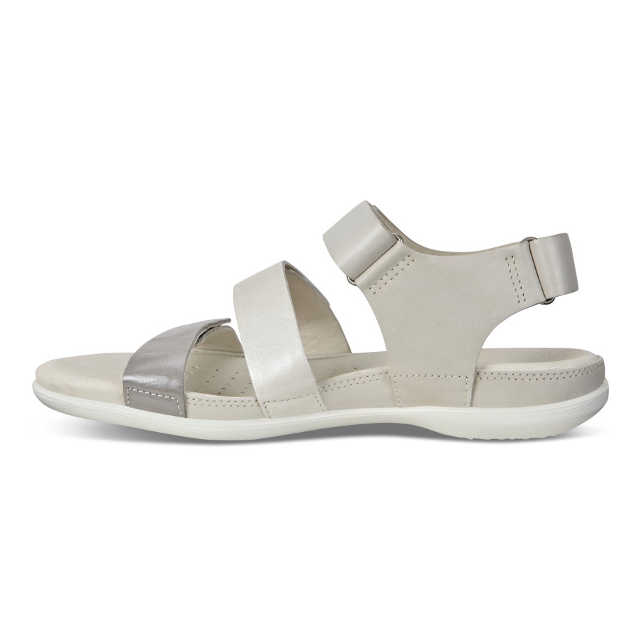 Ecco Norge Flash Flat Sandal Kvinners Villdue-hvit Skygge-hvit