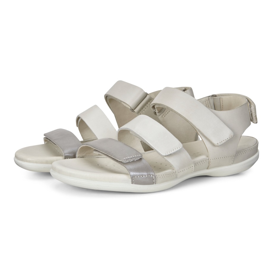 Ecco Norge Flash Flat Sandal Kvinners Villdue-hvit Skygge-hvit