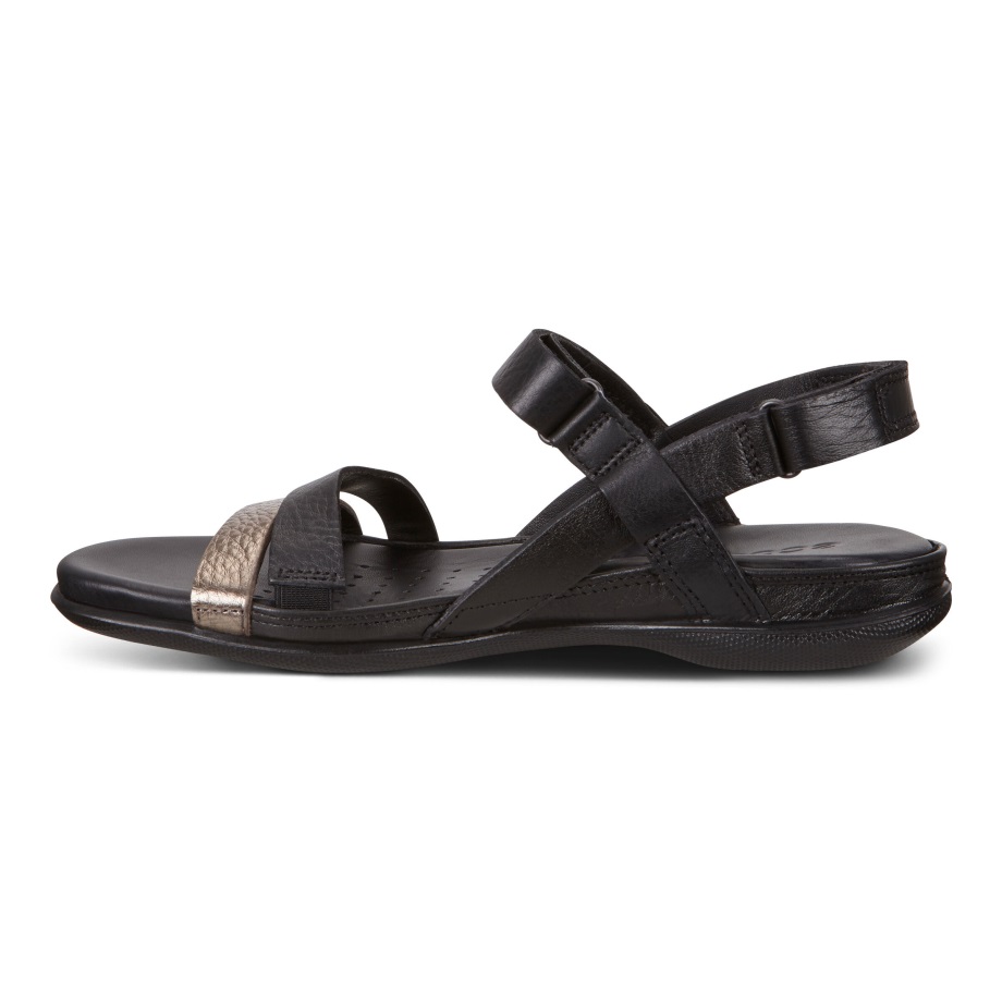 Ecco Norway Flash 2-tone Reim Sandal Damestein Metallic-svart
