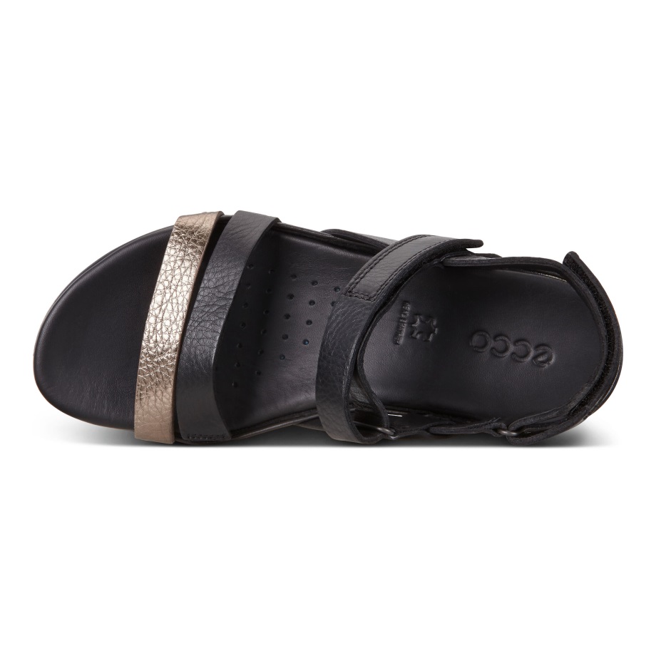 Ecco Norway Flash 2-tone Reim Sandal Damestein Metallic-svart