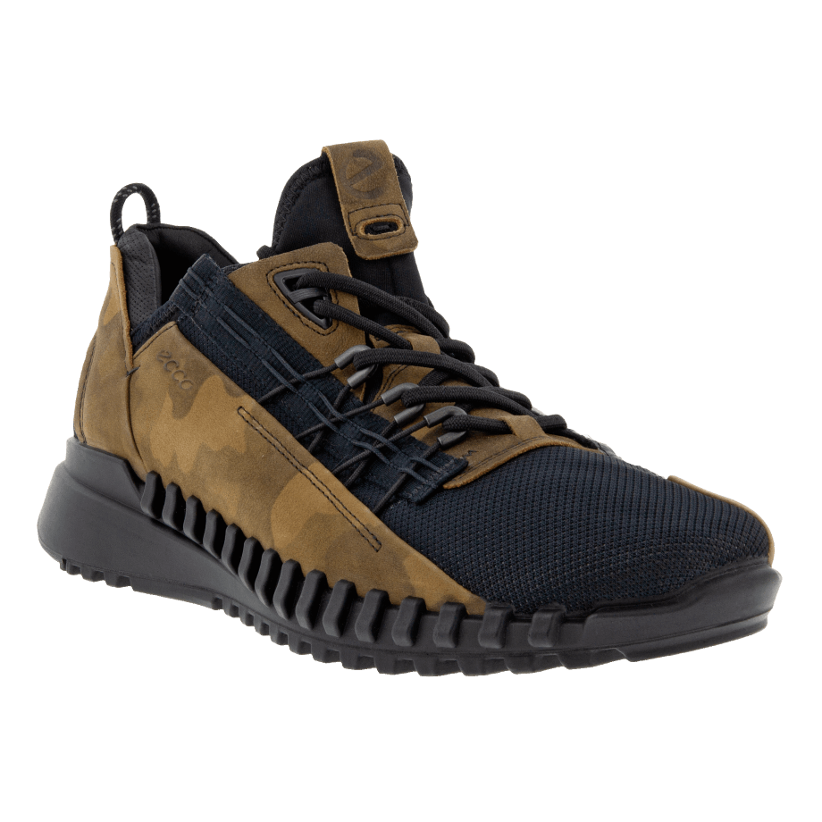 Ecco Norway Zipflex Lav Skinn/tekstil Sneaker Herre Asfalt-svart