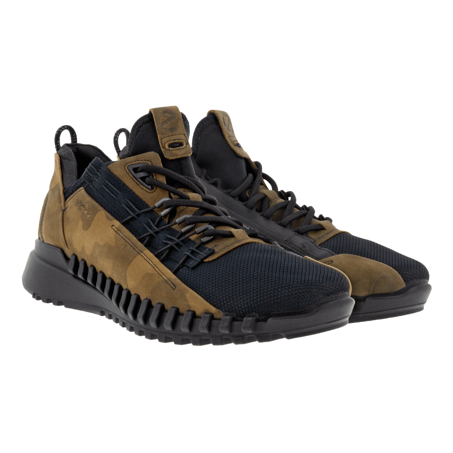 Ecco Norway Zipflex Lav Skinn/tekstil Sneaker Herre Asfalt-svart