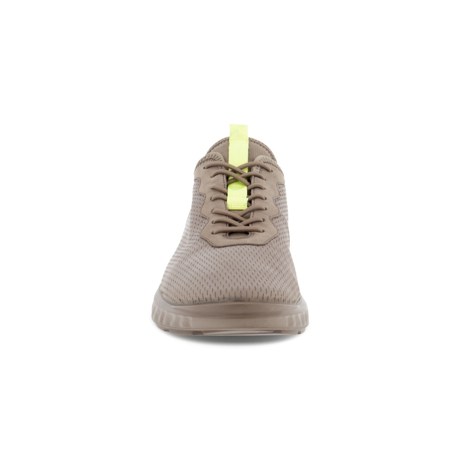 Ecco Norge Ath-1f Street Style Skinn Joggesko Herre Taupe-taupe-sunny Lime
