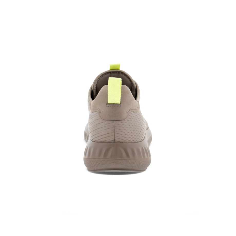 Ecco Norge Ath-1f Street Style Skinn Joggesko Herre Taupe-taupe-sunny Lime