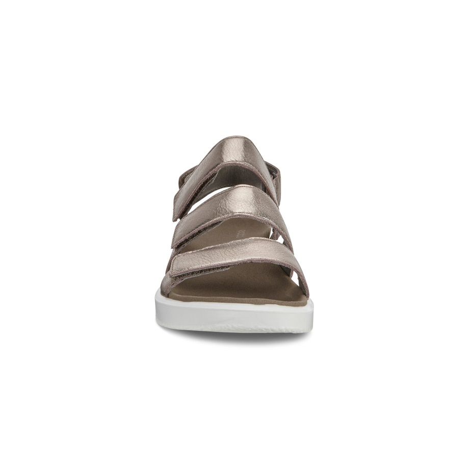 Ecco Norge Flowt Flat Sandal Dame Varm Grå Metallic