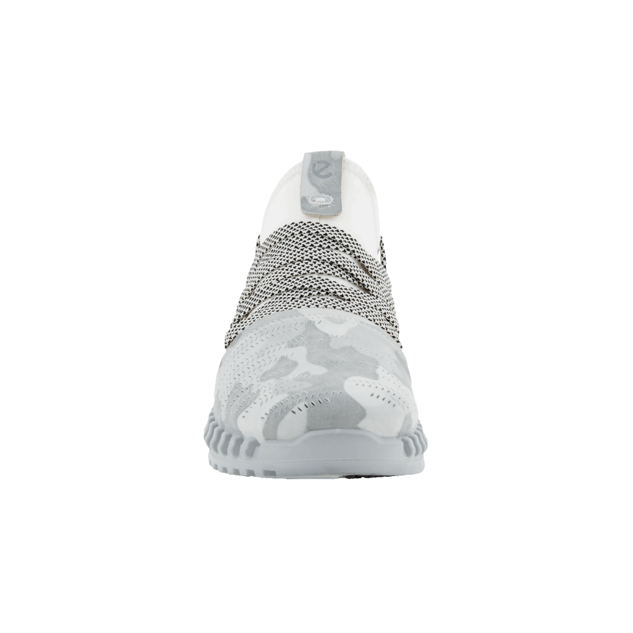 Ecco Norge Zipflex Lav Skinn/tekstil Sneaker Dame Hvit