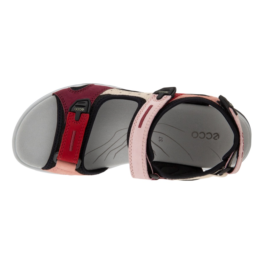 Ecco Norge Offroad Flat Sandal Kvinners Multicolor Chili Rød