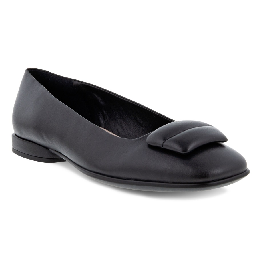 Ecco Norge Anine Firkantet Ballettleilighet Med Polstret Ornament Dame Svart