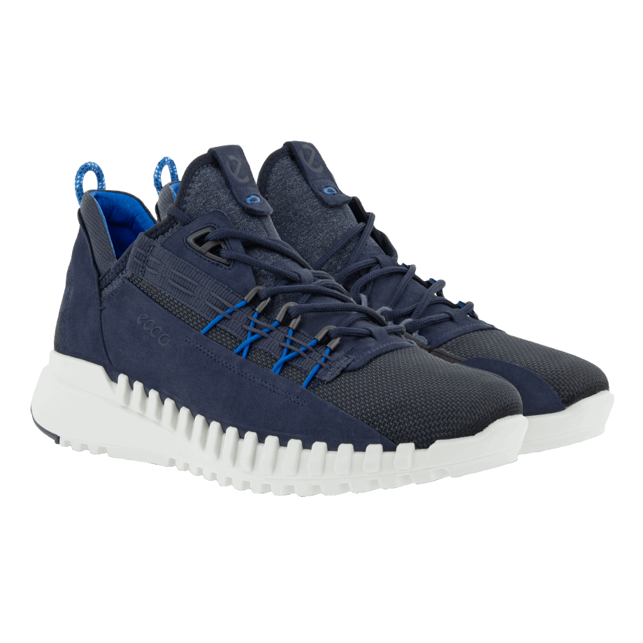 Ecco Norway Zipflex Lav Skinn/tekstil Sneaker Herre Marine-night Sky