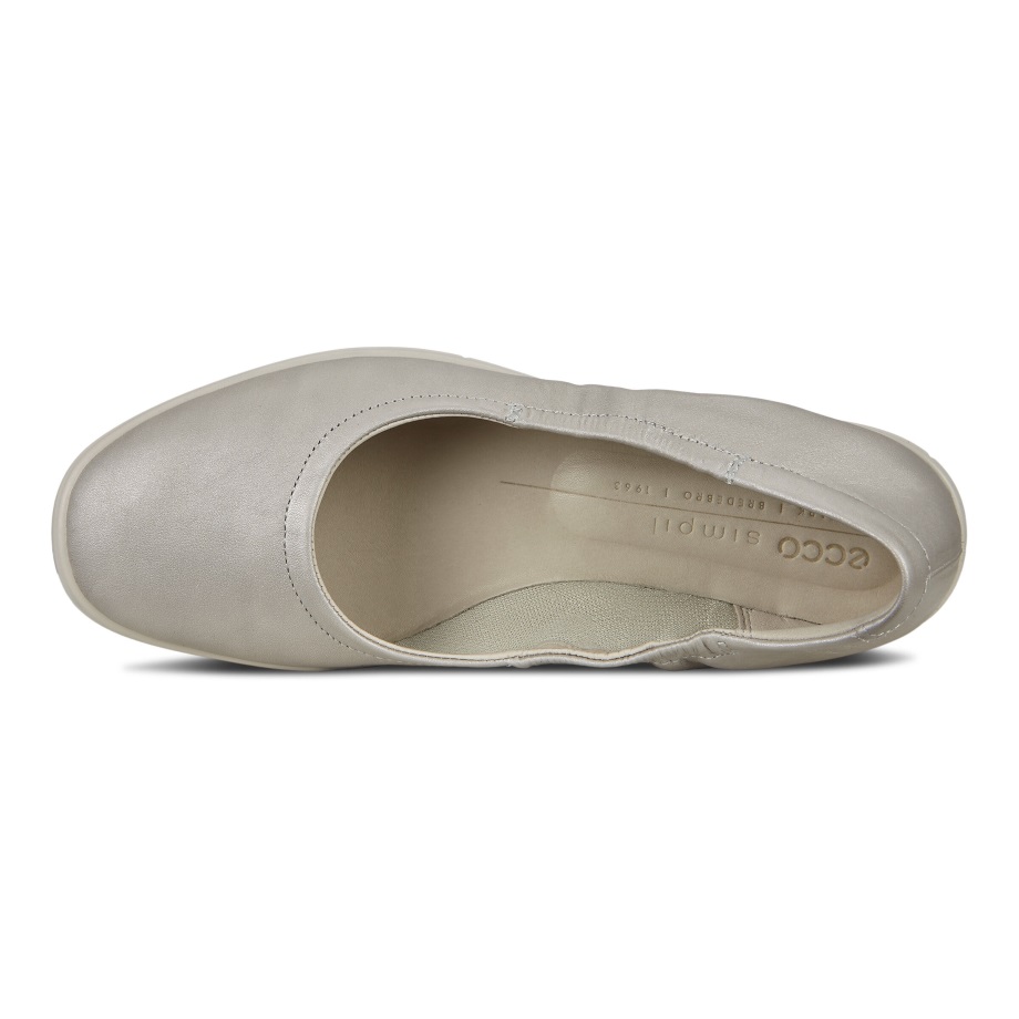 Ecco Norge Simpil Ballerinasko Dame Grus Metallic
