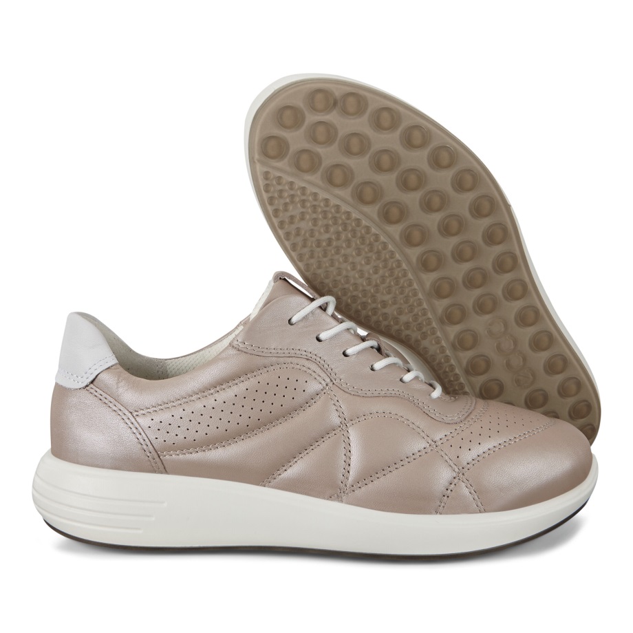 Ecco Norway Soft 7 Runner Wo Dame Grå Rose Metallic-hvit