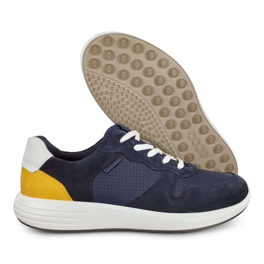 Ecco Norway Soft 7 Runner Perforerte Joggesko Herre Marine-marin-hvit-merigold