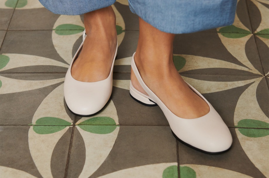 Ecco Norway Anine Sling-back Flats Kvinners Kalkstein