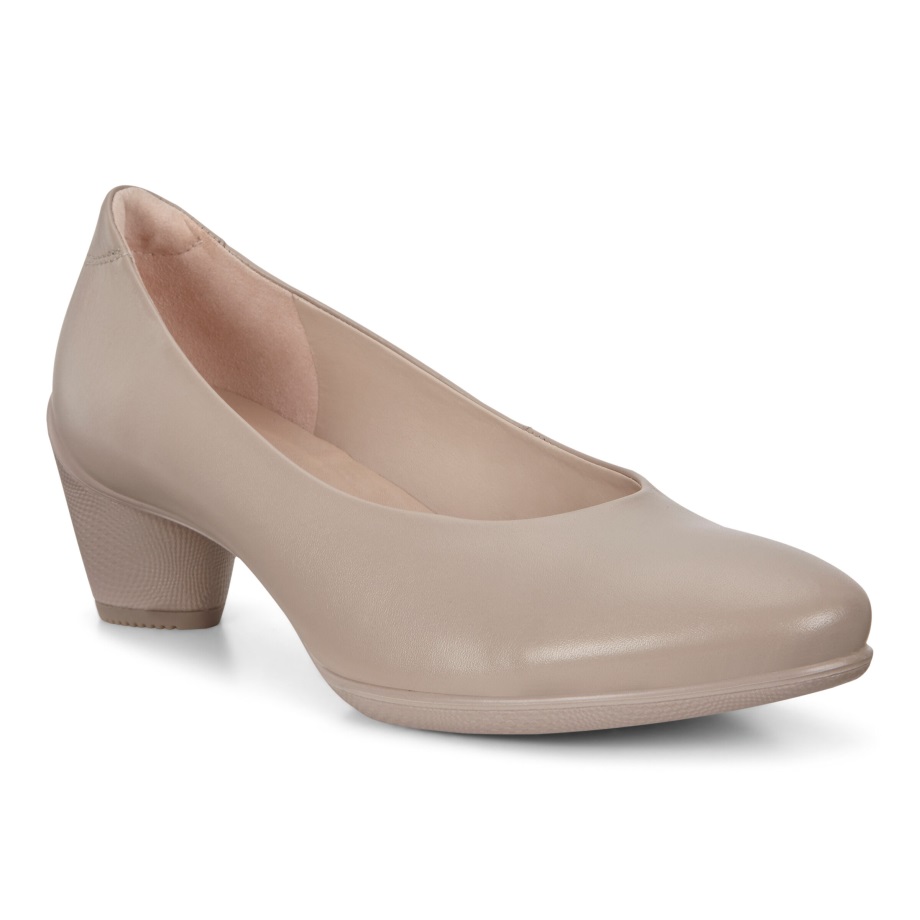 Ecco Norway Sculptured 45 Plain Pump Kvinners Grå Rose