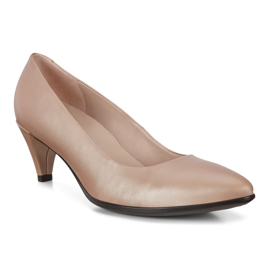 Ecco Norge Form 45 Spisse Elegant Dame Champagne Metallic