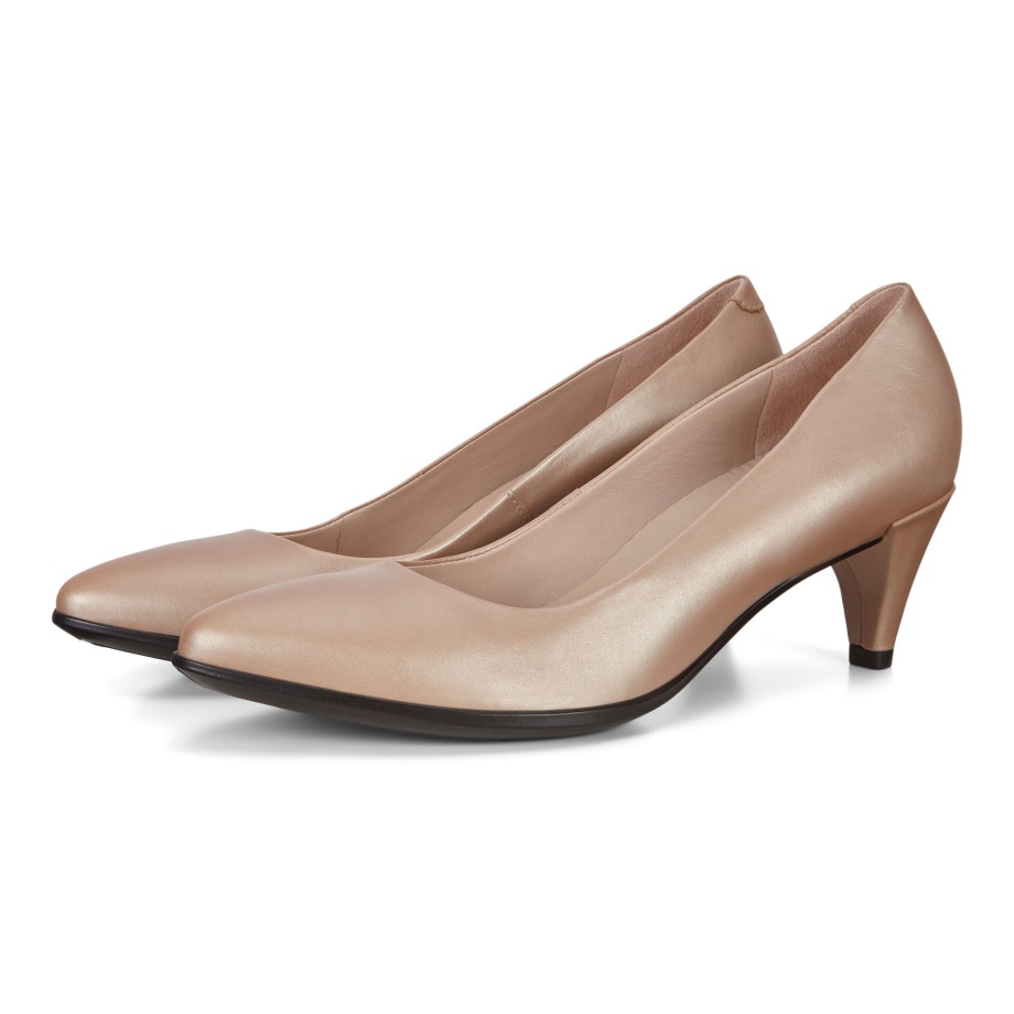 Ecco Norge Form 45 Spisse Elegant Dame Champagne Metallic