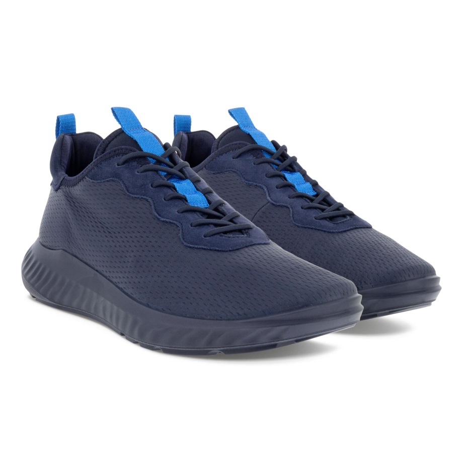 Ecco Norway Ath-1f Street Style Skinn Joggesko Menn Natt Sky-night Sky-dynasty
